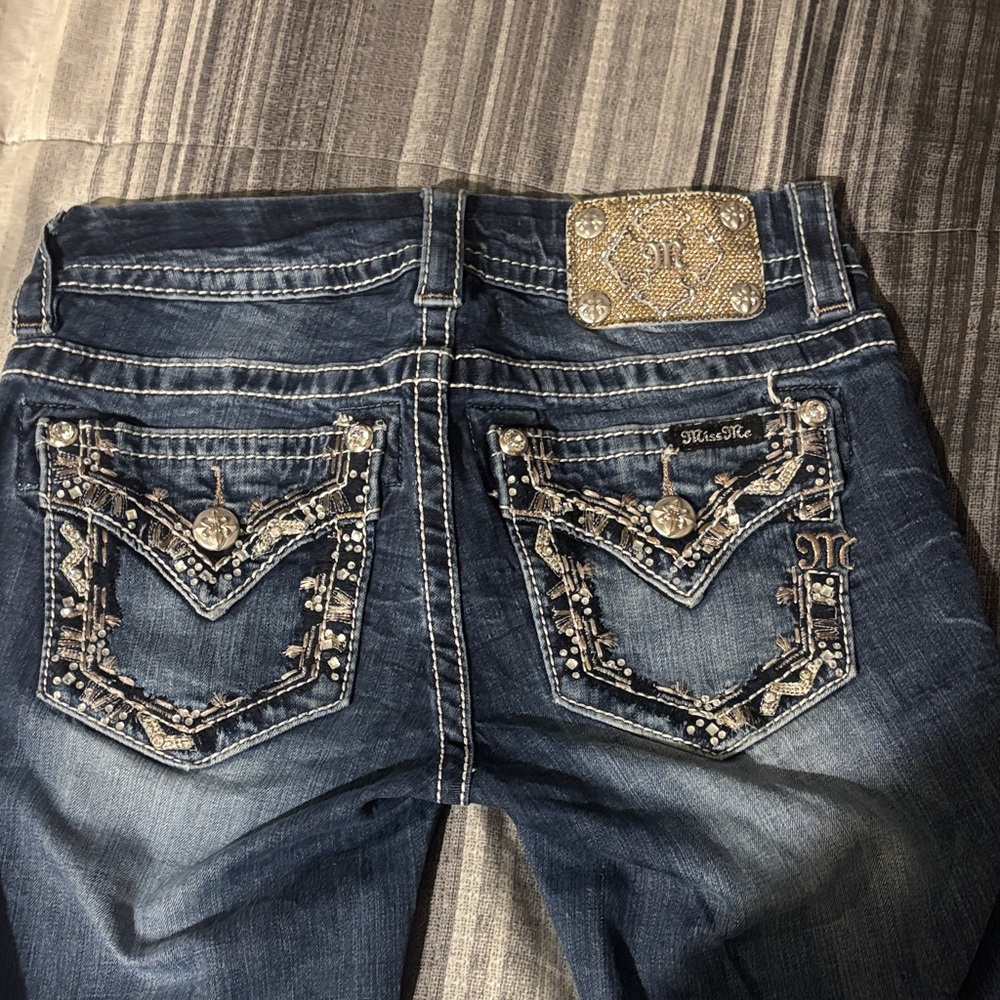 Miss Me Dark Blue Embellished Boot Cut Jeans